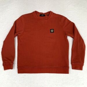 Belstaff England Crew Neck Sweatshirt Mens Large 100% Cotton Pullover Red